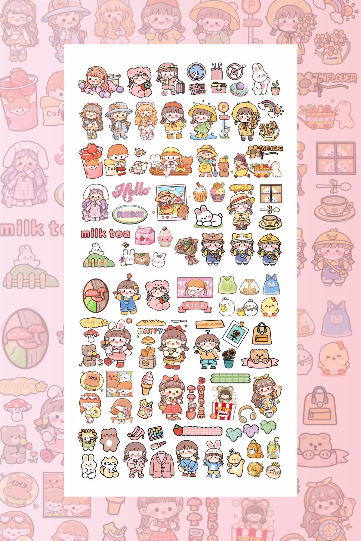 100 Adet Anime Çıkartma Sticker Seti - Kalem, Laptop Defter Suluk Sticker