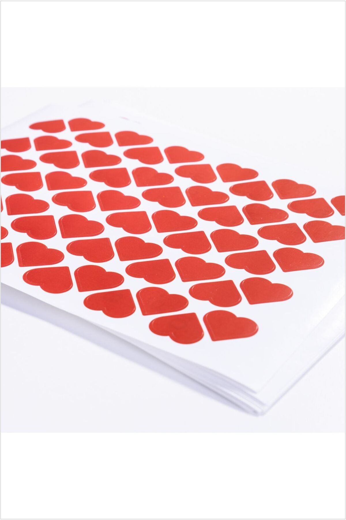 Kırmızı Kalp Sticker - 100 Adet 2 cm  Kalp Süsleme, Hediye, Paketleme Sticker
