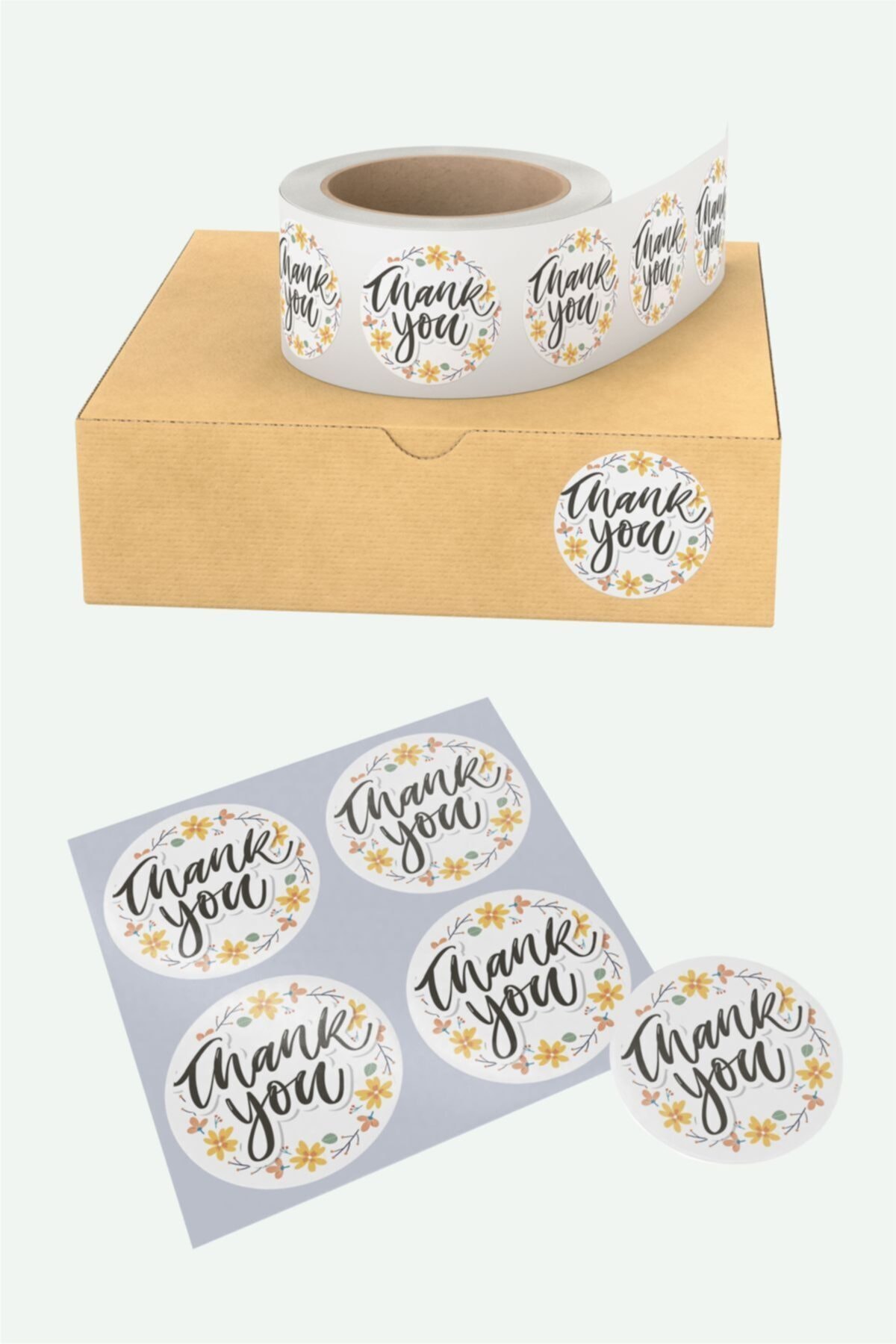 Thank You Sticker Modern Minimal 115 Adet 4 Cm Çapında