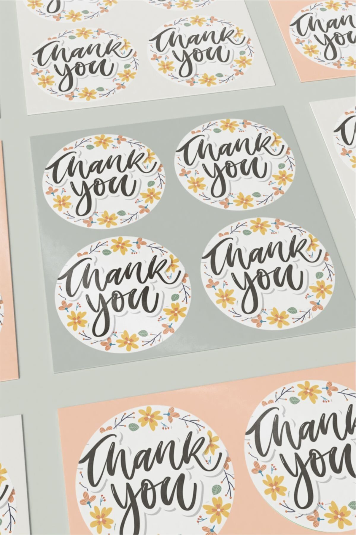 Thank You Sticker Modern Minimal 115 Adet 4 Cm Çapında
