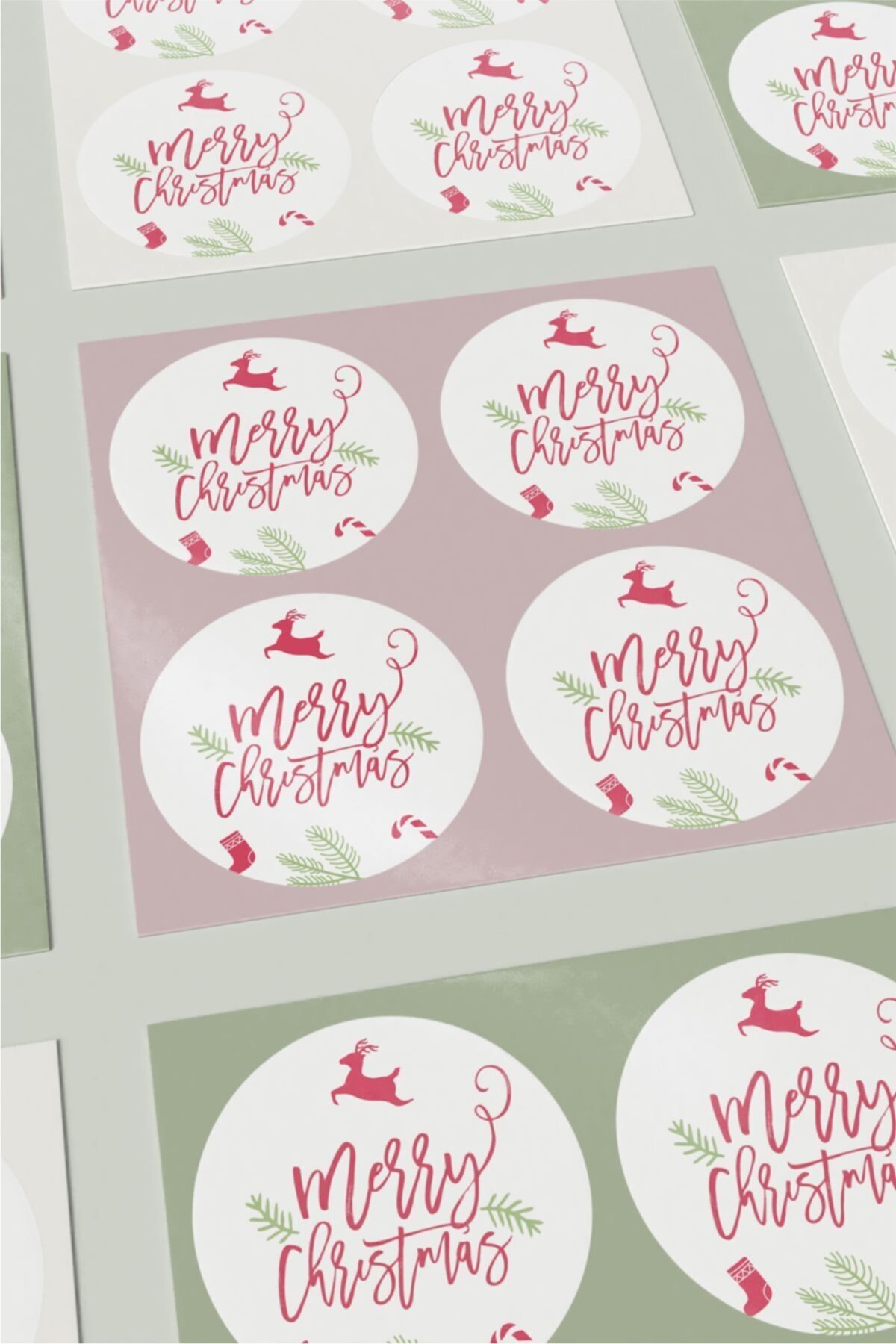 Yılbaşı Paketleme Sticker 115 Adet 4 Cm Çapında