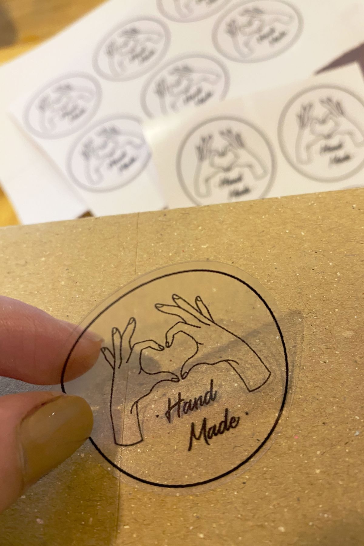 Şeffaf Sticker Handmade - 3 Cm Çapında 60 Adet