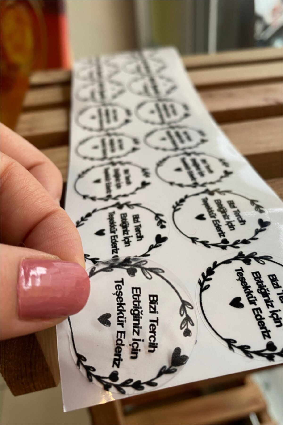 Şeffaf Sticker Teşekkür Etiketi - 3 Cm Çapında 60 Adet
