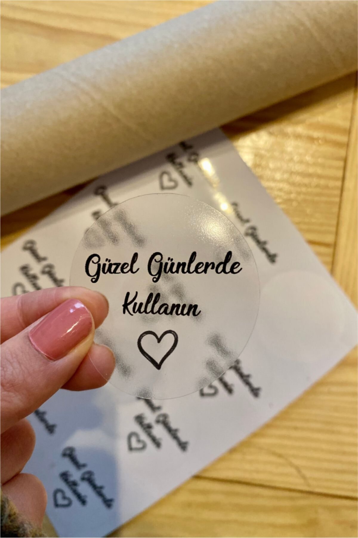 Şeffaf Sticker Güzel Günler Kullanın - 5 Cm Çapında 70 Adet