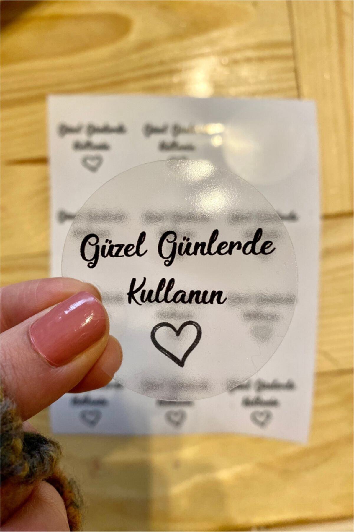 Şeffaf Sticker Güzel Günler Kullanın - 5 Cm Çapında 70 Adet