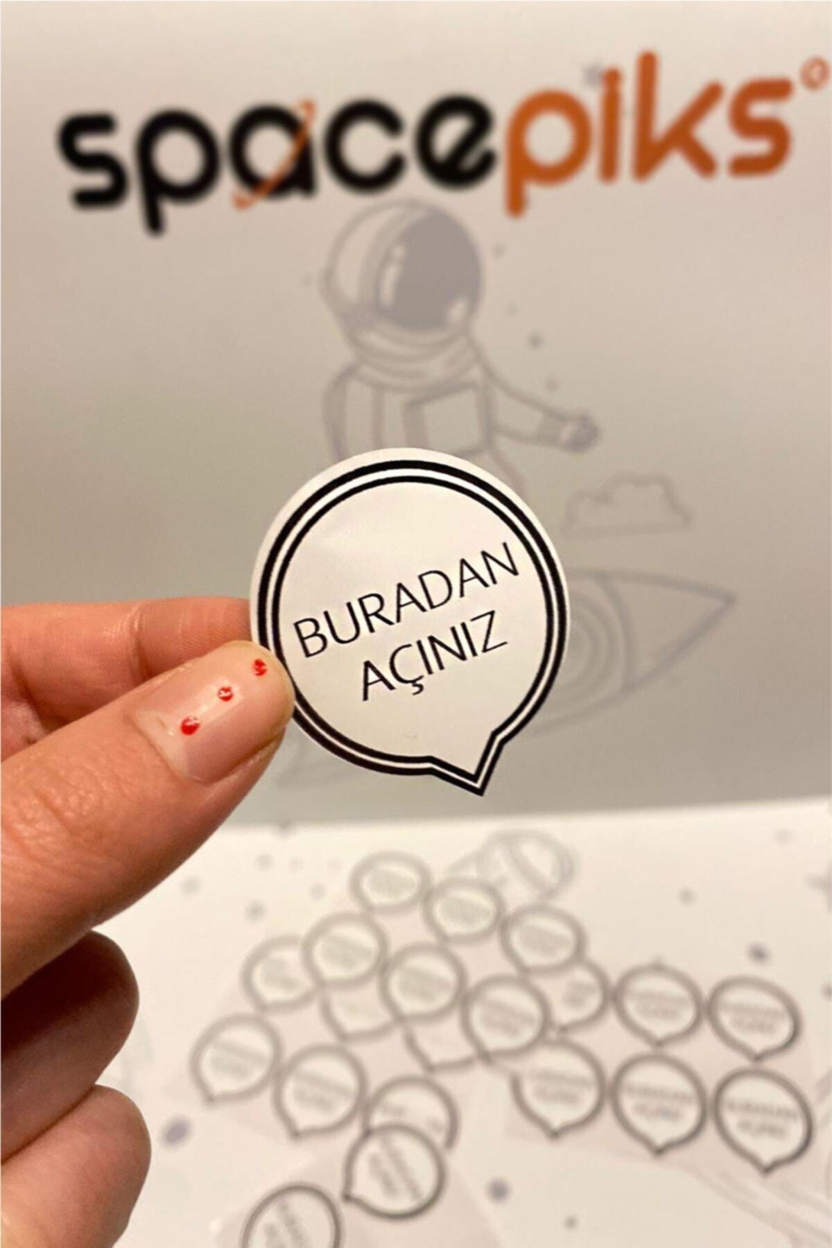 Buradan Açınız Özel Kesimli Sticker 115 Adet 4 Cm Çapında