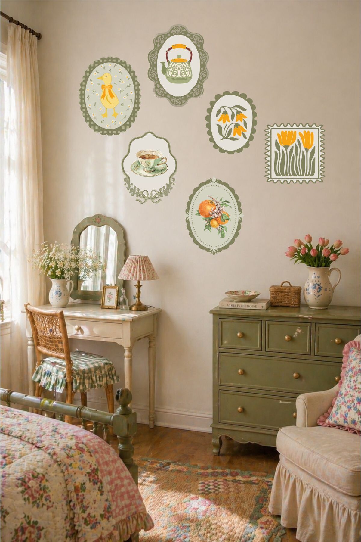 Dekoratif Çerçeve Görünümlü Duvar Sticker Seti