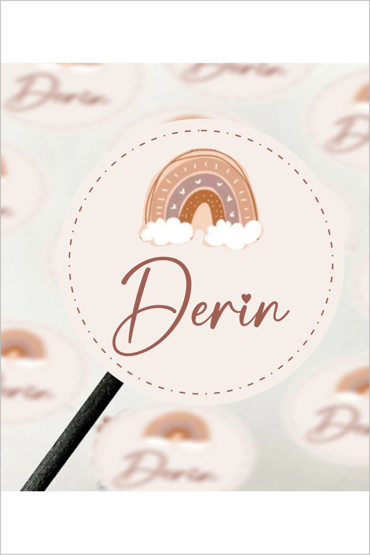 Bohem Gökkuşağı Bebek Etiketi- Doğum günü Etiketi 4x4 cm 96 Adet