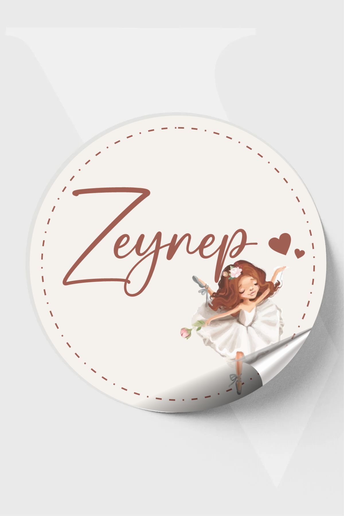 Balerin Bebek Etiketi- Doğum günü Etiketi 4x4 cm 96 Adet