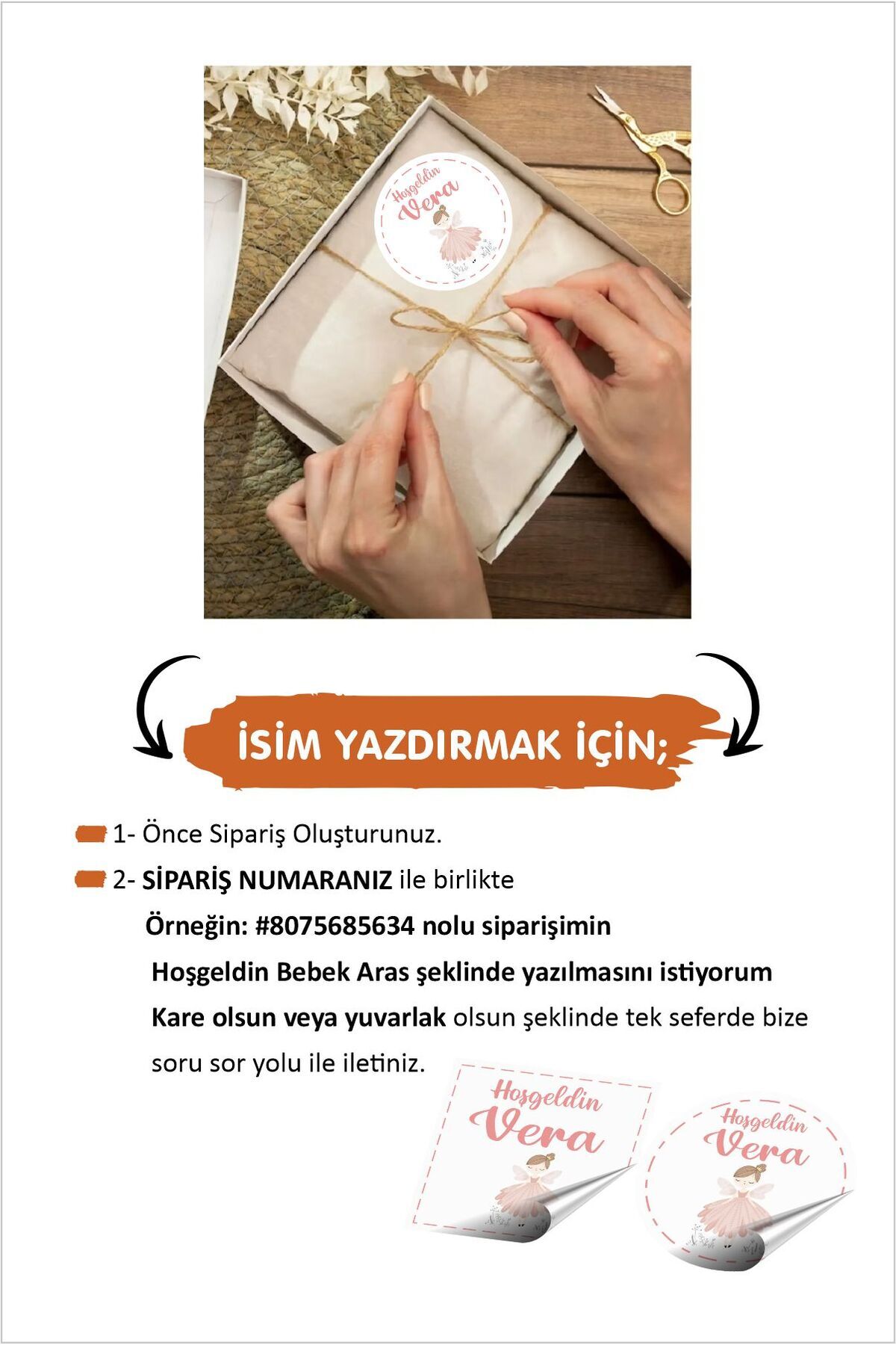 Pembe Peri Bebek Etiketi- Doğum günü Etiketi 4x4 cm 96 Adet