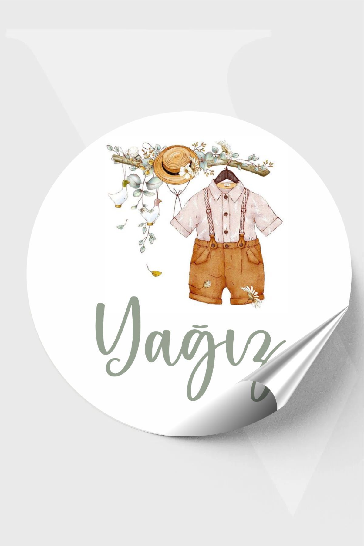 Boho Boy Temalı Bebek Etiketi- Doğum günü Etiketi 4x4 cm 96 Adet