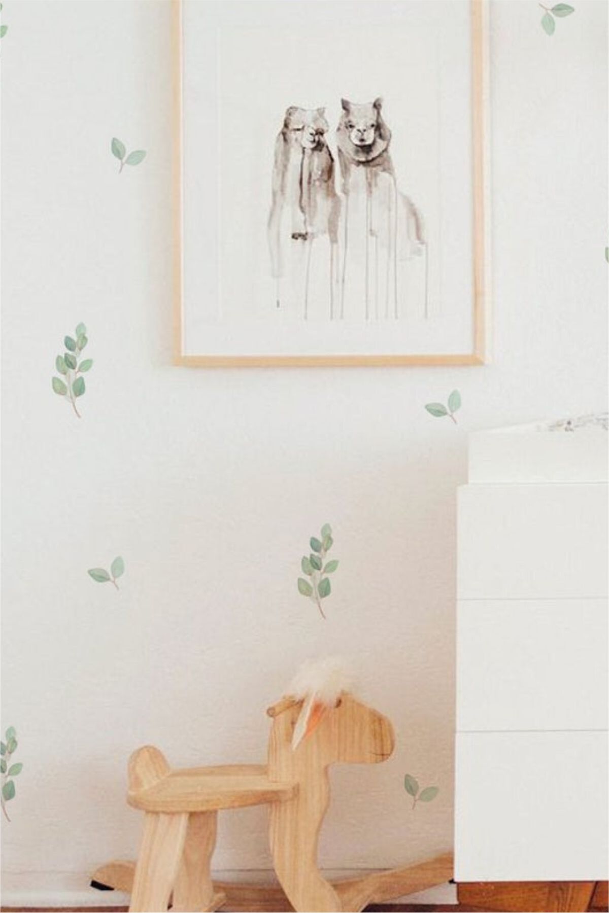 Yeşil Yapraklar Duvar Sticker, Çocuk Bebek Odası Sticker