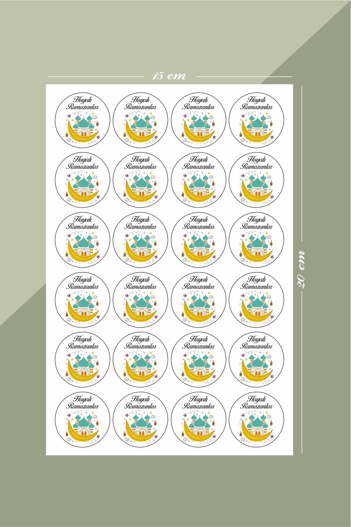 Hayırlı Ramazanlar Cami Etiket, Ramazan Süsleme, Hediye, Paketleme Sticker - A5