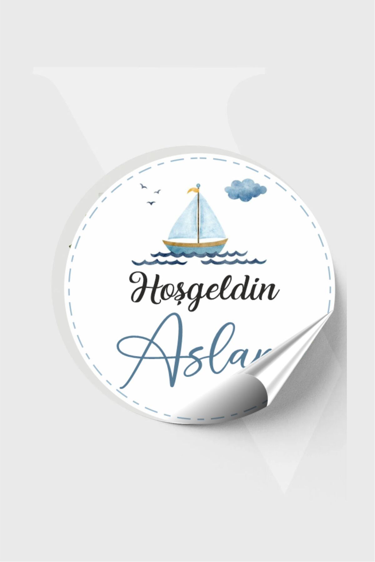 Denizci Bebek Etiketi, Baby Shower, Doğum günü, Hoşgeldin Etiketi 4x4 cm 96 Adet