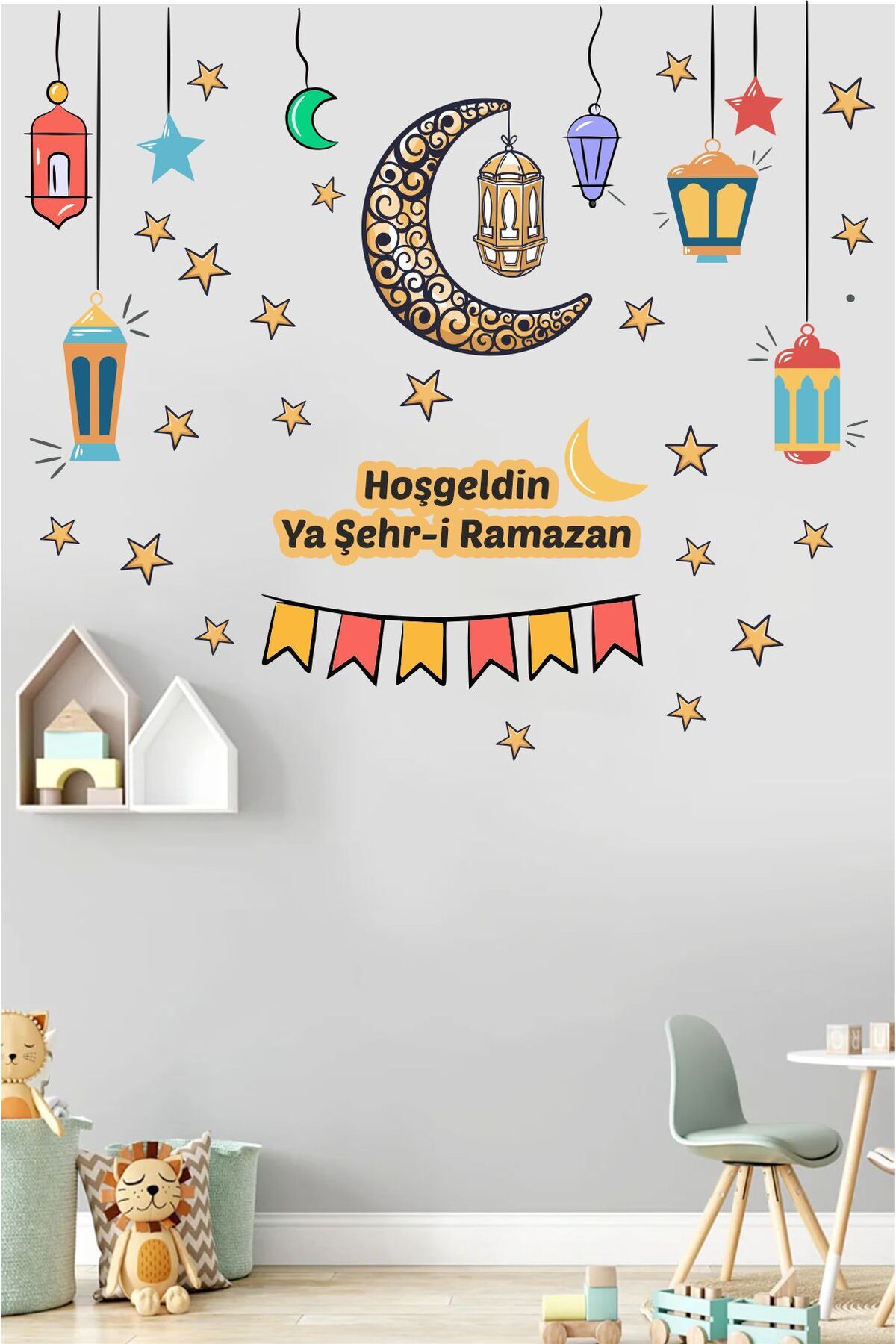 Ramazan Ayı Temalı Cam Duvar Süsleri Hoşgeldin Ramazan Sticker Seti Ramazan Süsleri