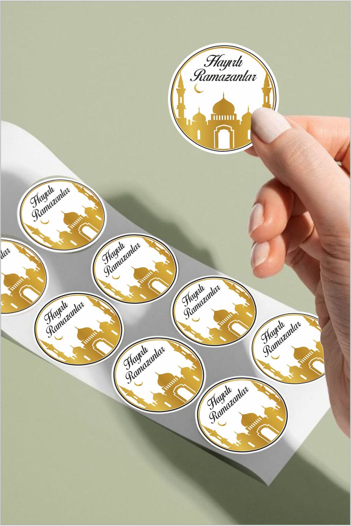 Hayırlı Ramazanlar - Ramazan Süsleme, Hediye, Paketleme Sticker - A5