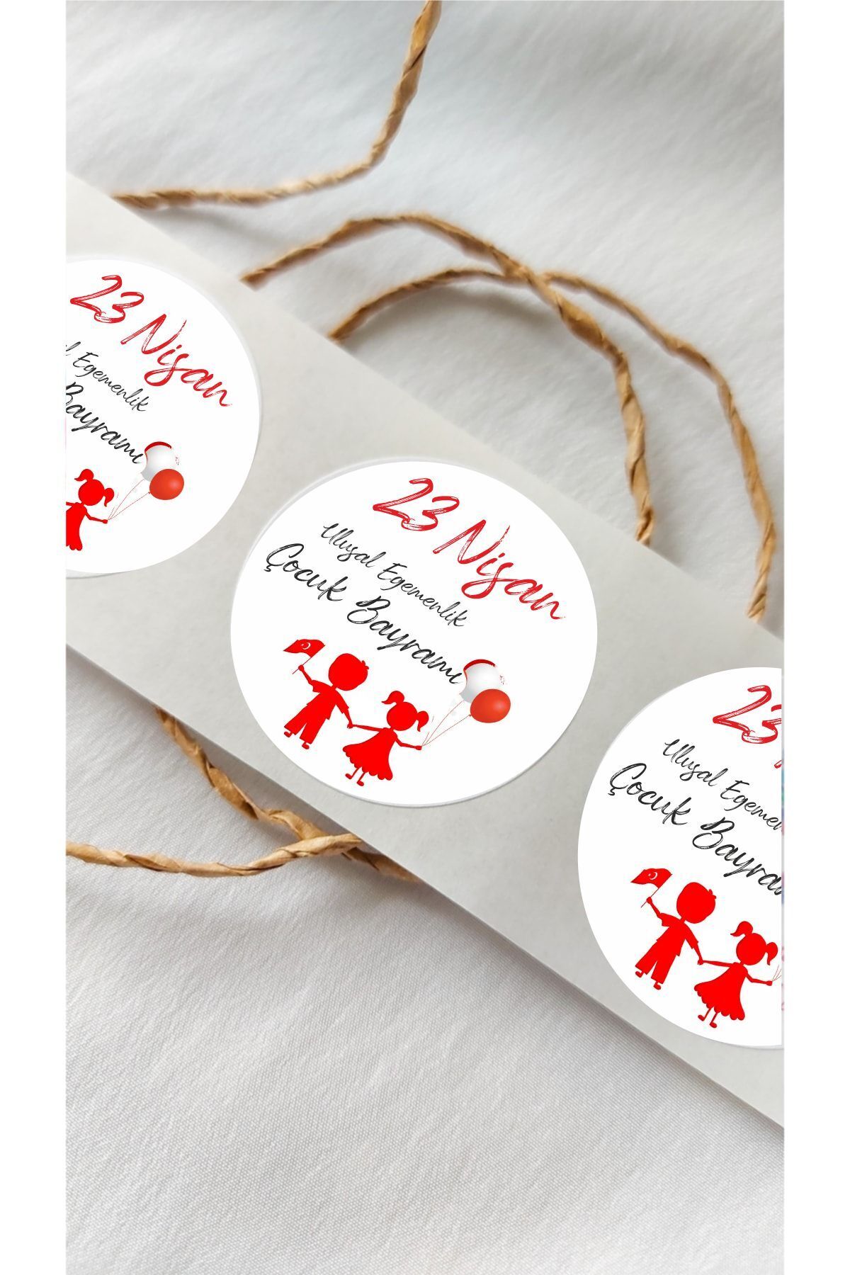 23 Nisan Çocuk Bayramı Etiketi - 24 Adet Ulusal Egemenlik Sticker