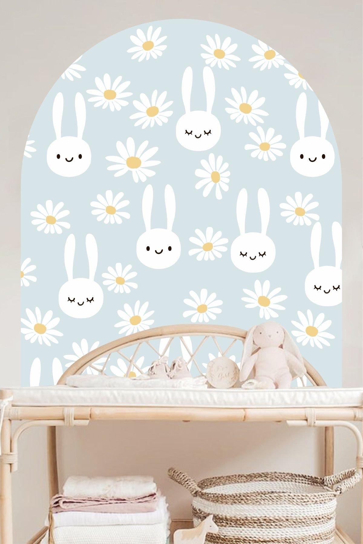 Daisy Rabbit Bohem Blok Duvar Sticker