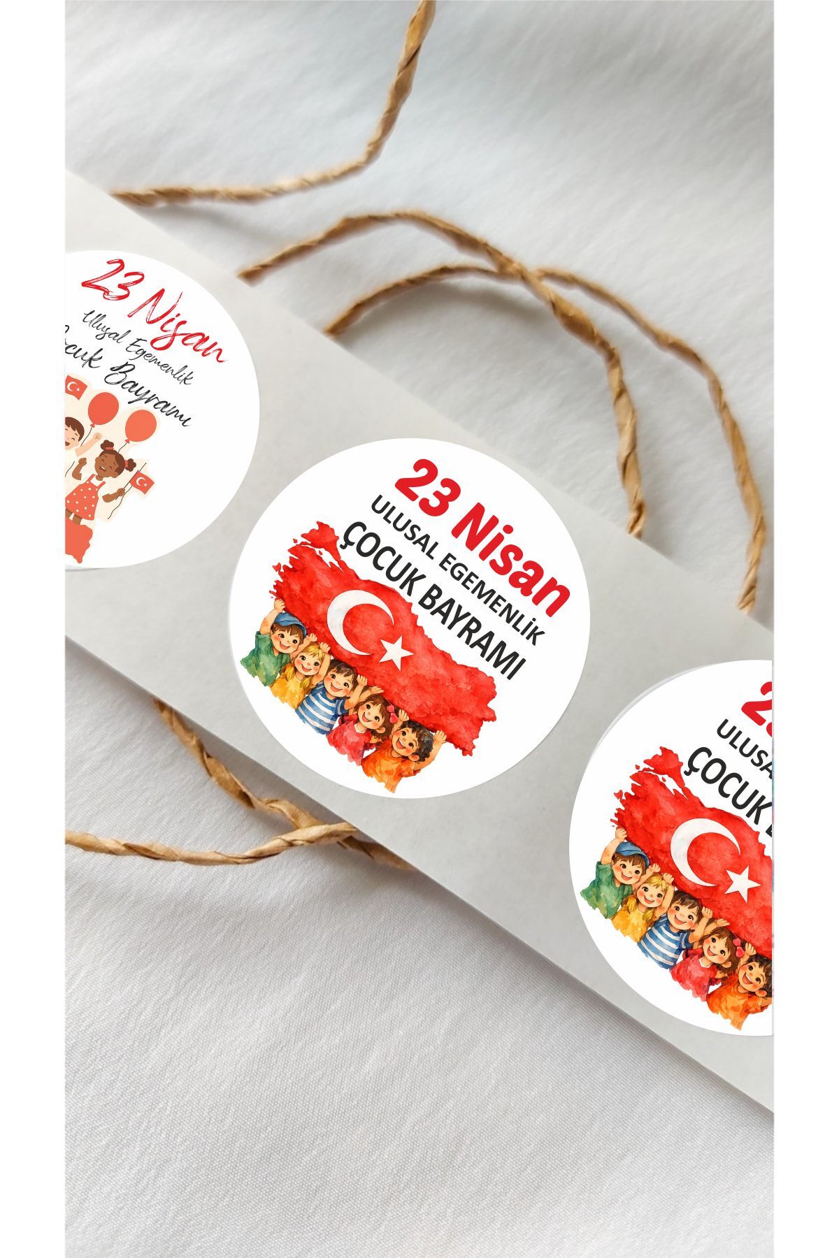 23 Nisan Etiketi Çocuk Temalı 24 Adet, Ulusal Egemenlik