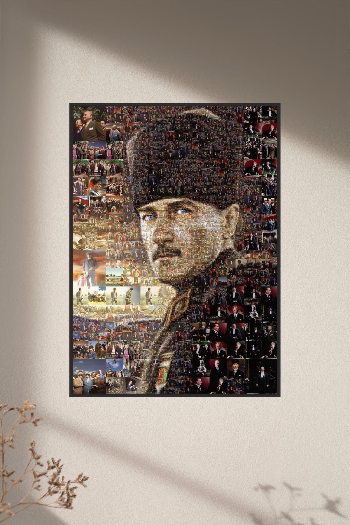 Mustafa Kemal Atatürk Mozaik Çerçeve Görünümlü Yapışkanlı Poster