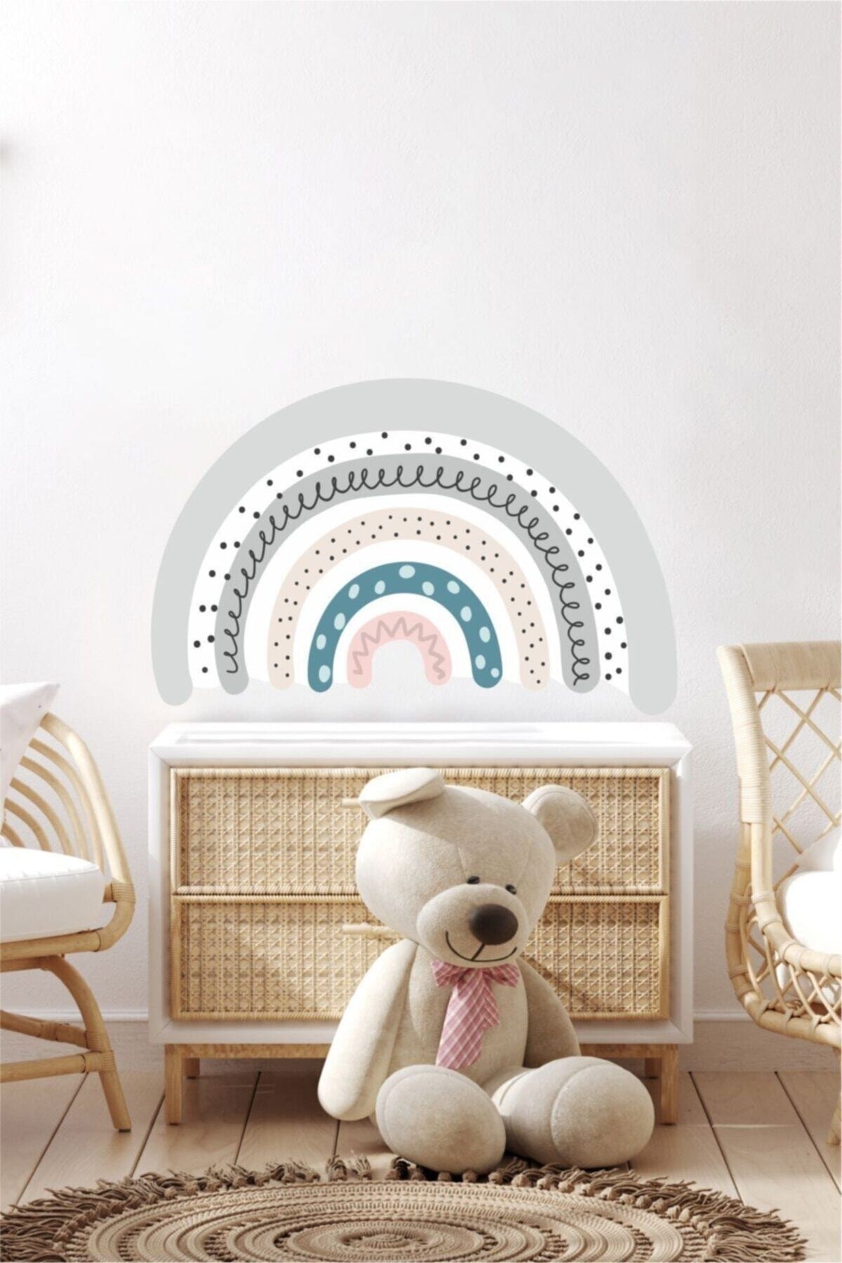 Pembe Soft Gökkuşağı Çocuk Odası Sticker