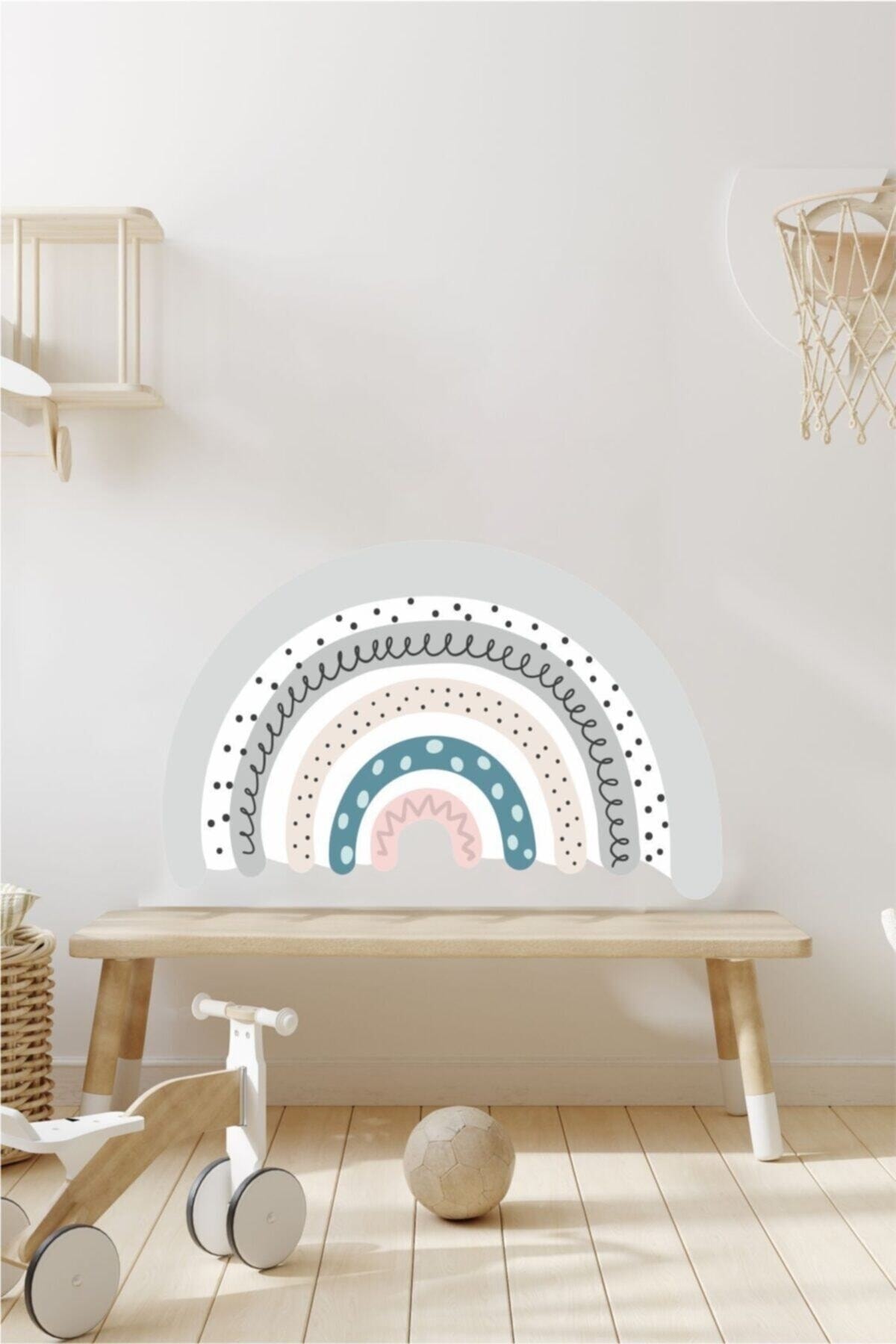 Pembe Soft Gökkuşağı Çocuk Odası Sticker