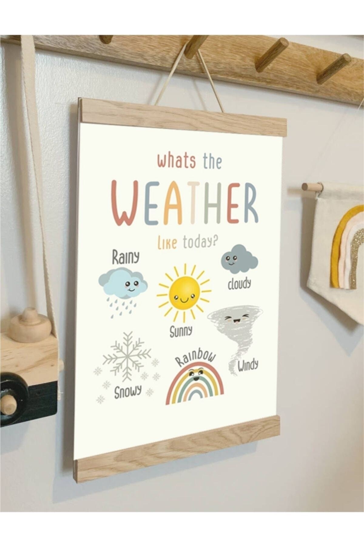 Weather Ipli Askılı Kanvas Poster Tablo Duvar Dekoru