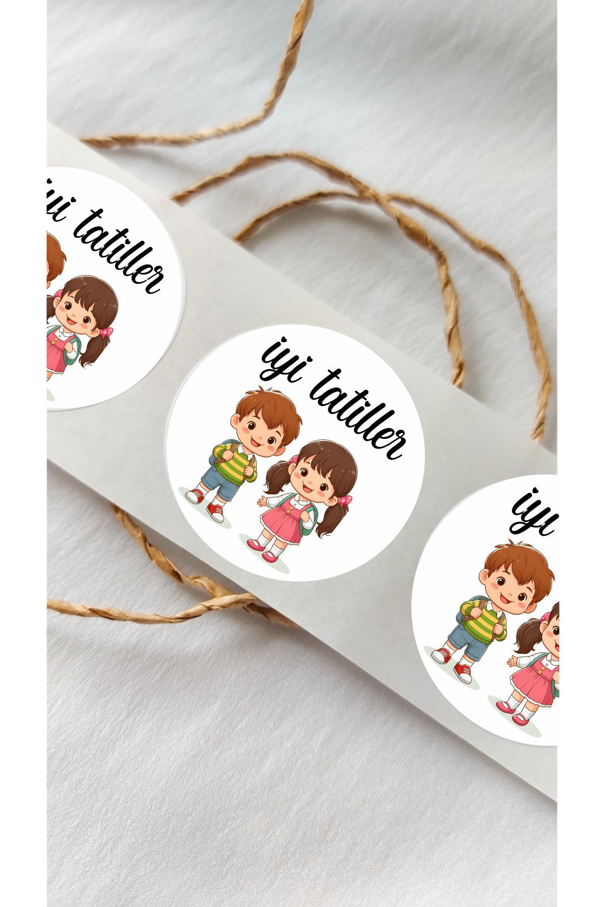 İyi Tatiller Çocuk Temalı Sticker 24 Adet, Öğretmen Etiketi Okul Hediye
