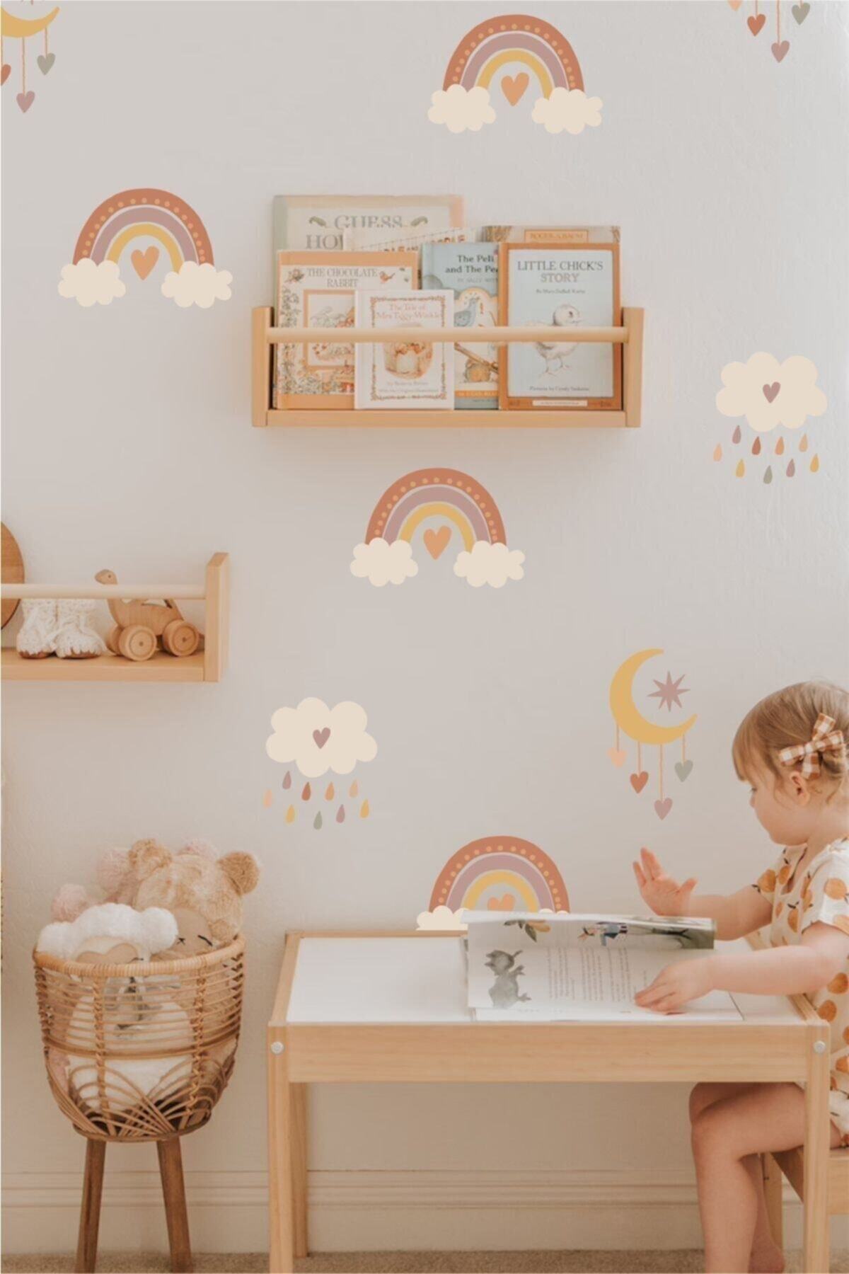 Ağlayan Gökkuşağı Çocuk Odası Duvar Sticker Seti