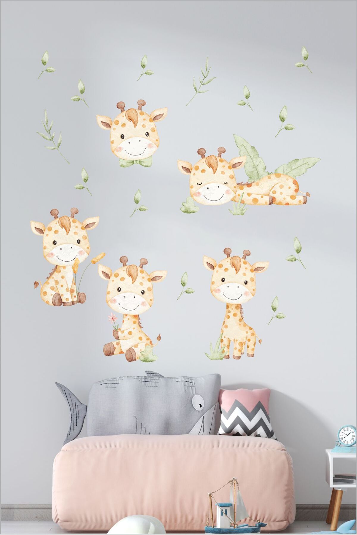 Zürafalar Çocuk Odası Duvar Sticker Seti, Çocuk ve Bebek Odası Sticker