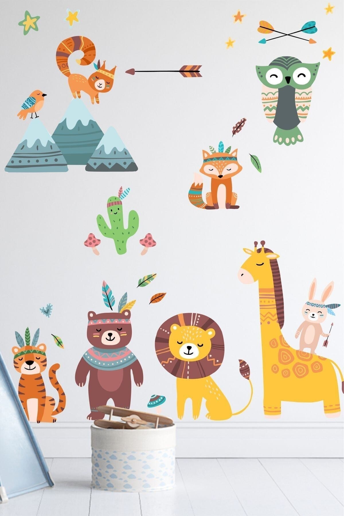 Cute Hayvanlar Çocuk Odası Sticker