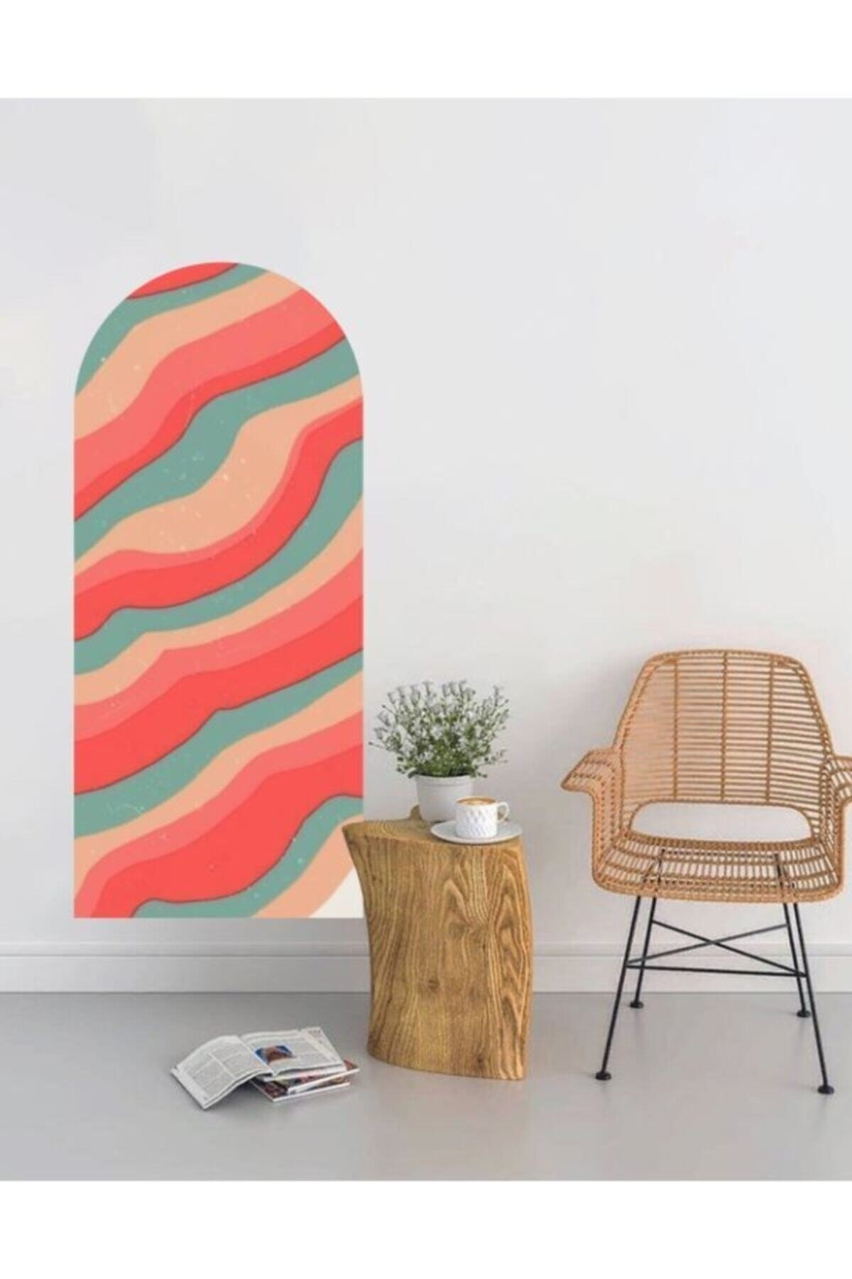 Desenli Bohem Oval Duvar Sticker