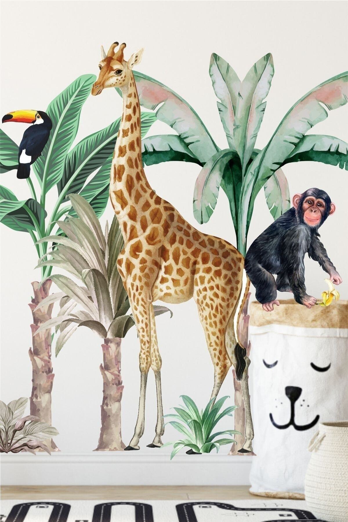 Büyük Boy Tropikal Safari Çocuk Odası Sticker