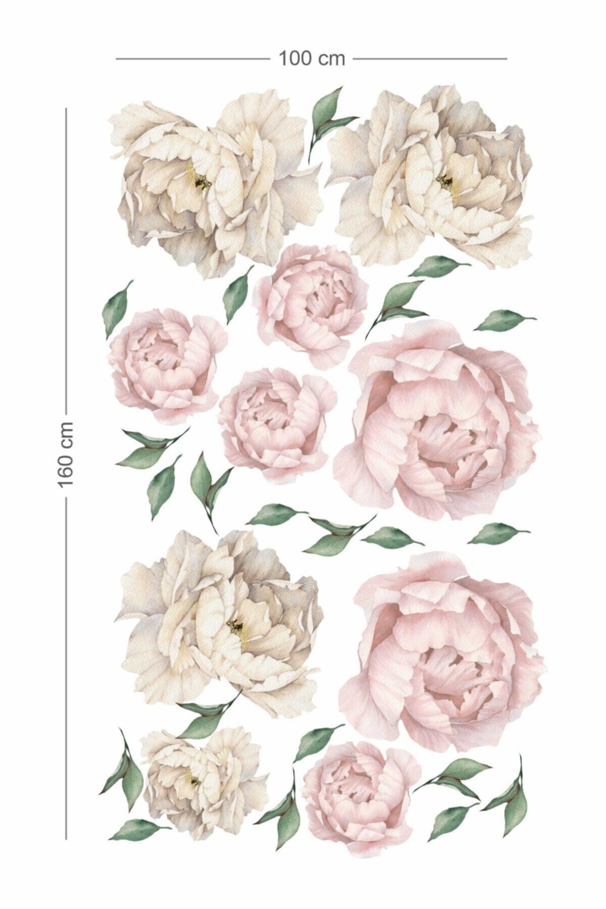 Pudra Popüler Çiçek Sticker Set 10'lu