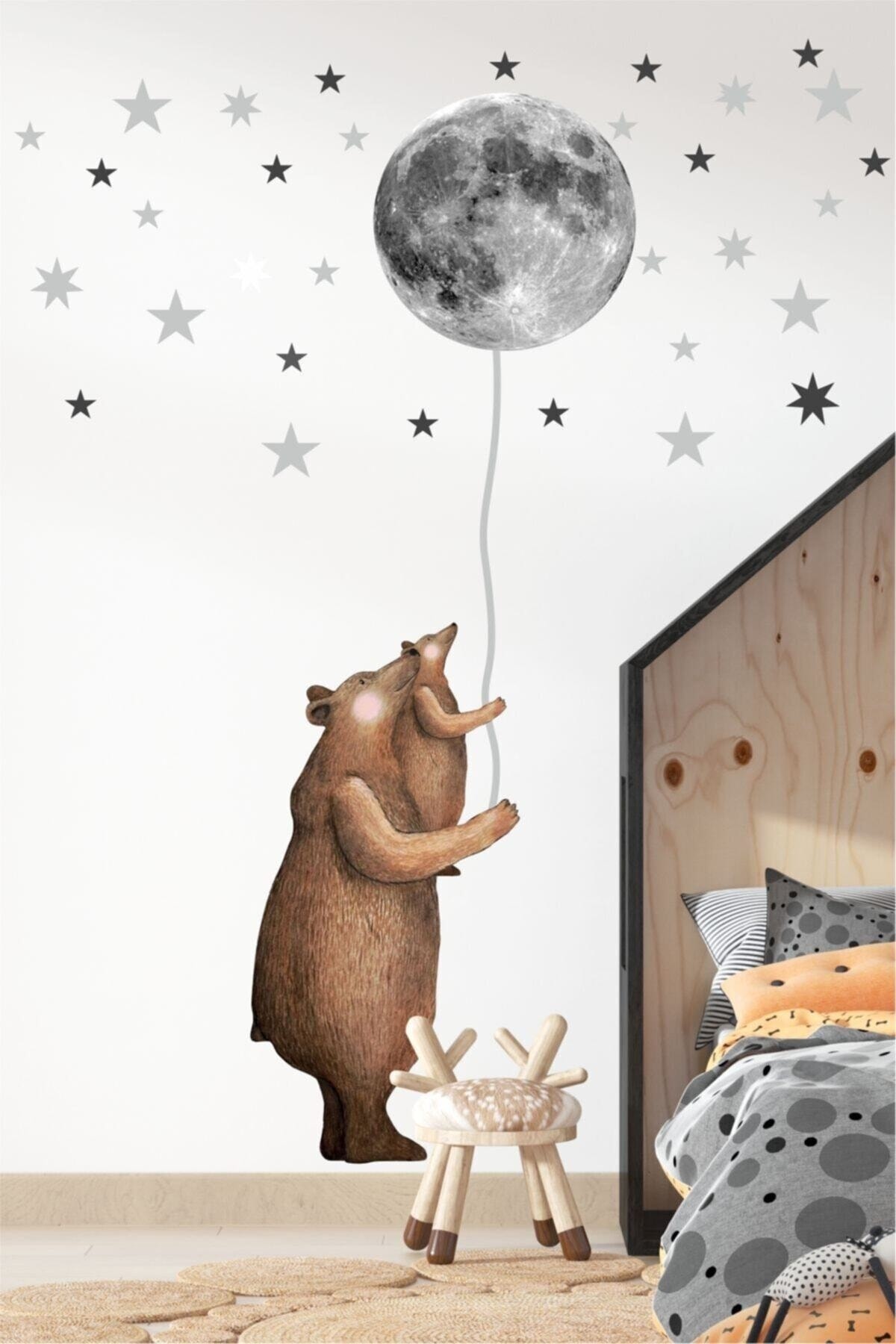 Popüler Bear Yavrulu Çocuk Odası Sticker