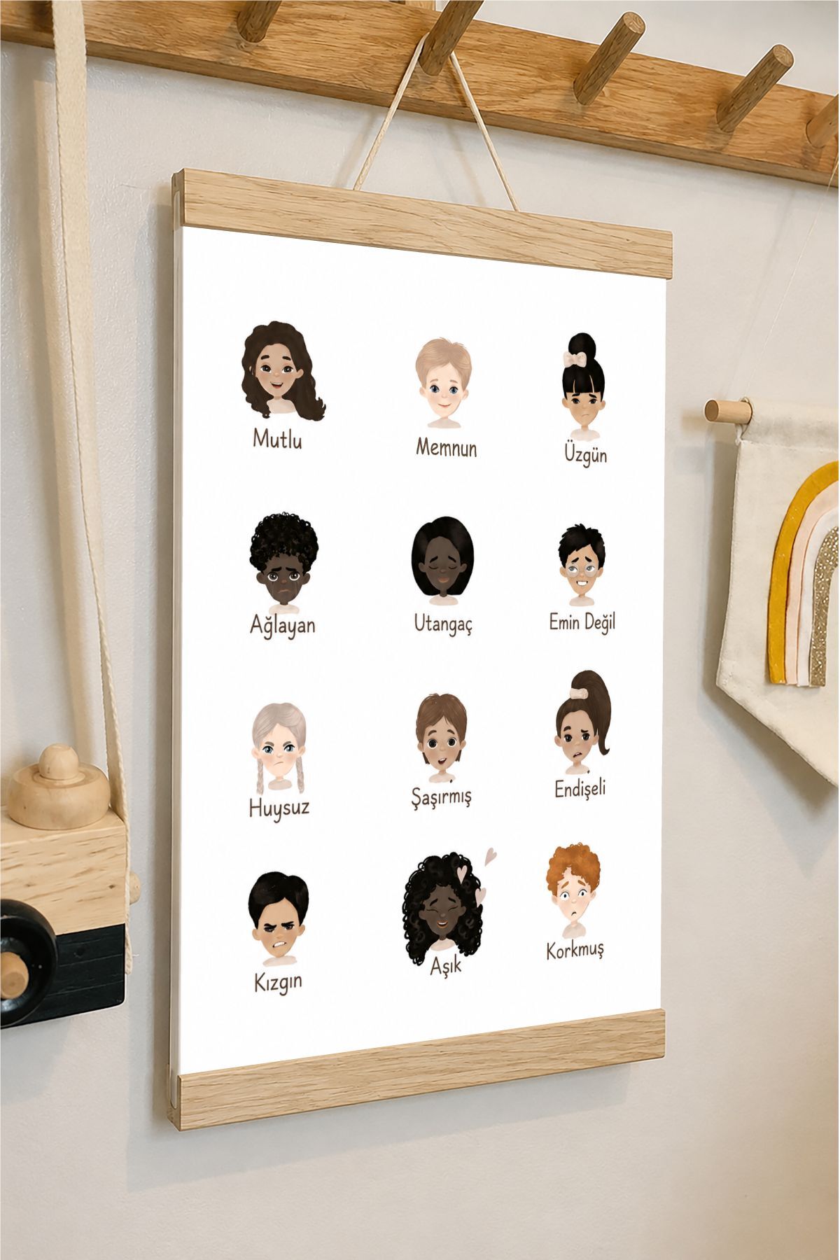 Duygular Türkçe - İpli Askılı Kanvas Poster